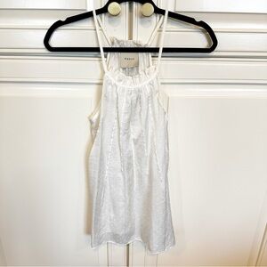Mason Women’s Silk Ruffle Textured Spaghetti Strap Tank Blouse Top Racerback 2